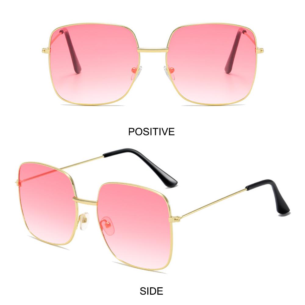 Büyük Çerçeveli Metal Kare Güneş Gözlüğü Çok Yönlü Okyanus Lensi Gölgelikler Kadınlar ve Erkekler için