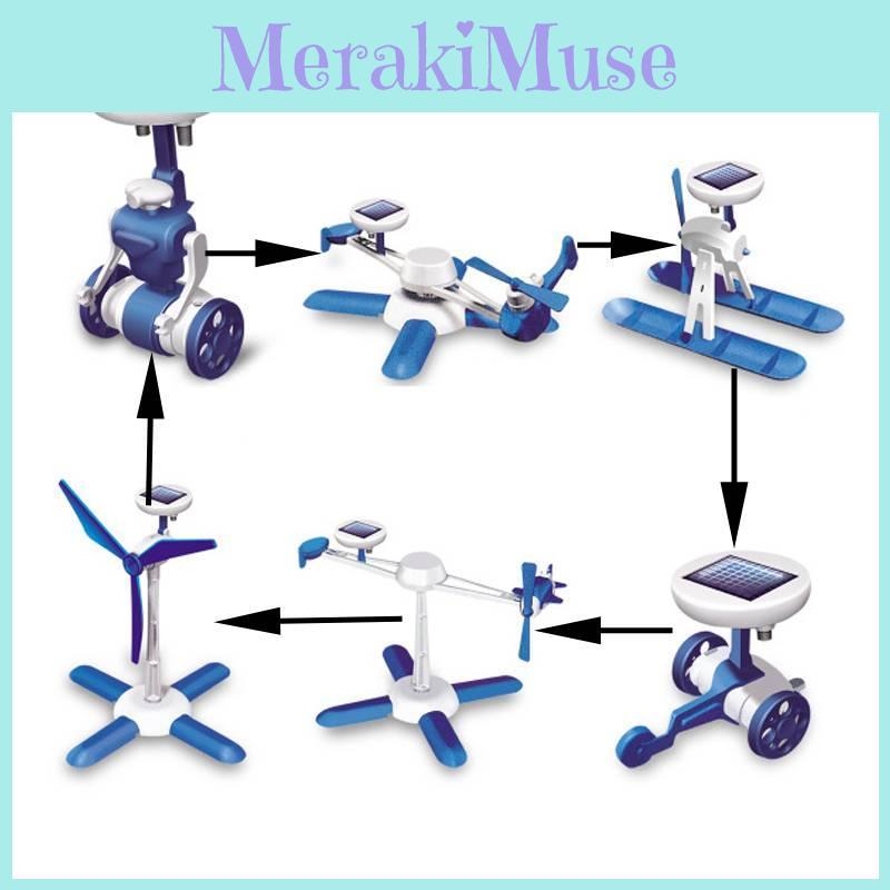 Powered 6in1 Solar Diy Assembly Toy Plastic Puzzle Kit For Learning Childrens