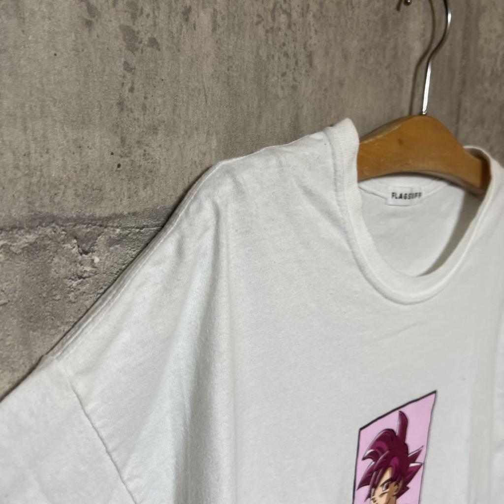 [USED] FLAGSTUFF Dragon Ball Collaboration Son Goku T-Shirt, White, Medium, Men's