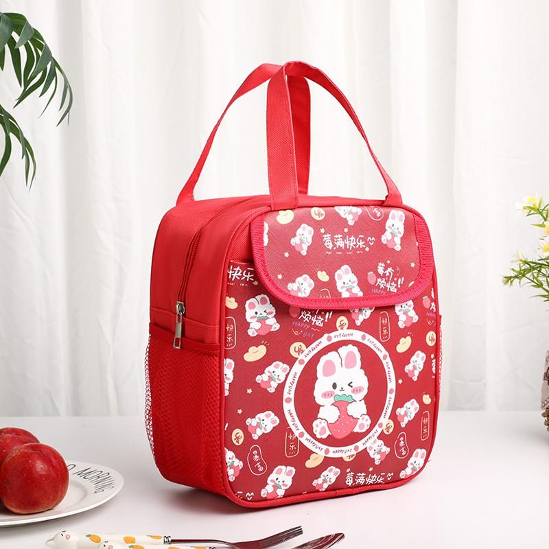 Insulated Lunch Bag Kids Adults - Thick Aluminum Foil Thermal Tote With Handle Cartoon Design Leakproof Food Carrier