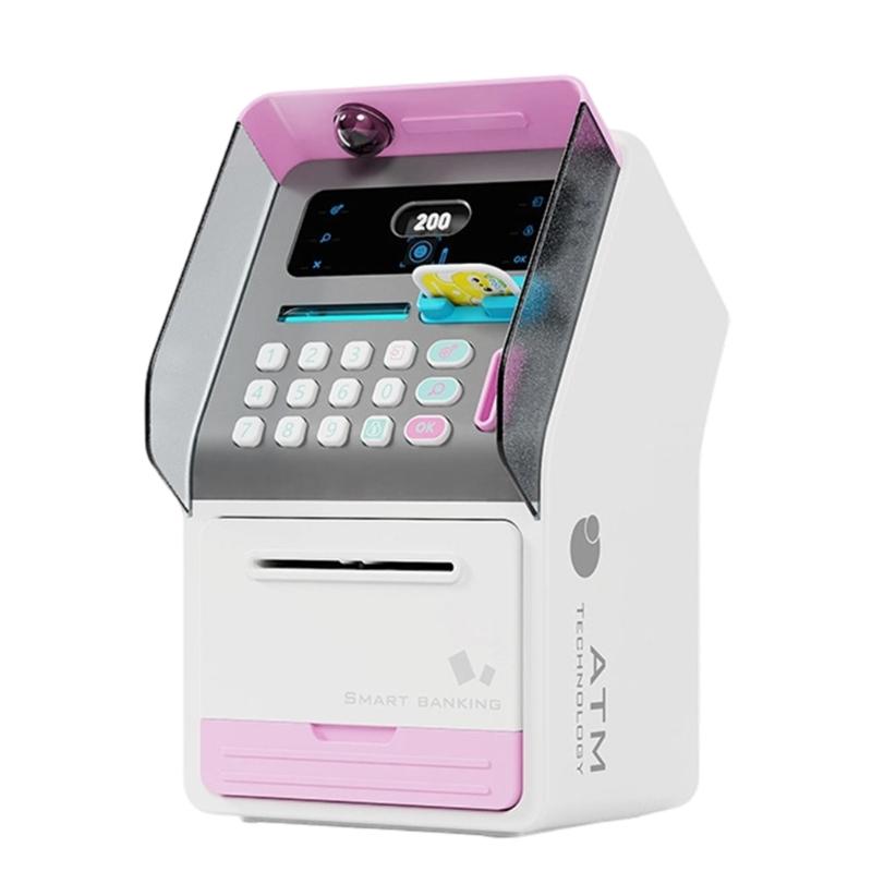 

Interactive Children s Money Saving Box Realistic Face Recognition And Coin Slot Design Battery Not Included рожевий