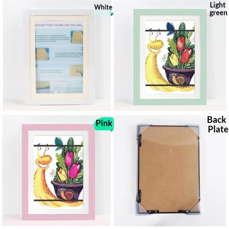 Ids Art Frames, Front Opening Kids Artwork Frames Changeable, White Artwork Display Storage Frame For Wall, Holds 50 Pcs, For 3D