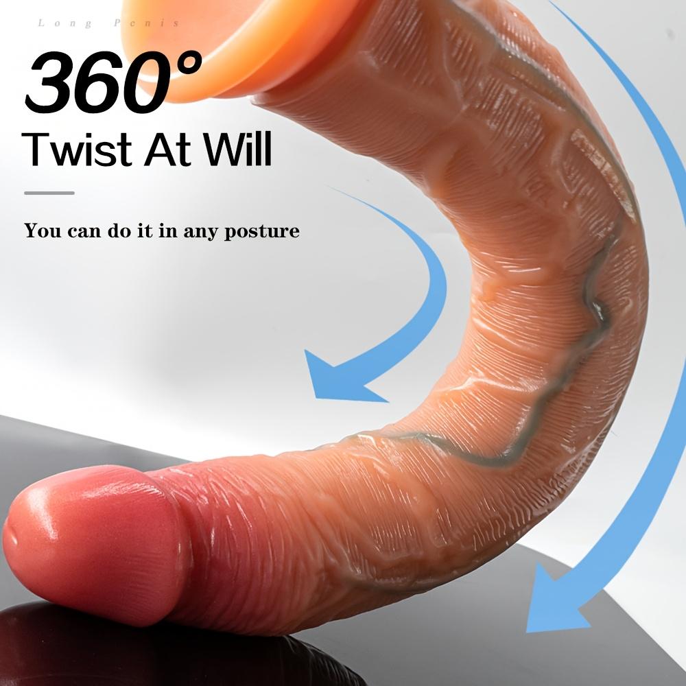 Realistyczny długi dildo, ultra-miękki, dotykowy płynny silikon, realistyczna faktura skóry, nie wymaga baterii, pomoc dla dorosłych na intymne chwile