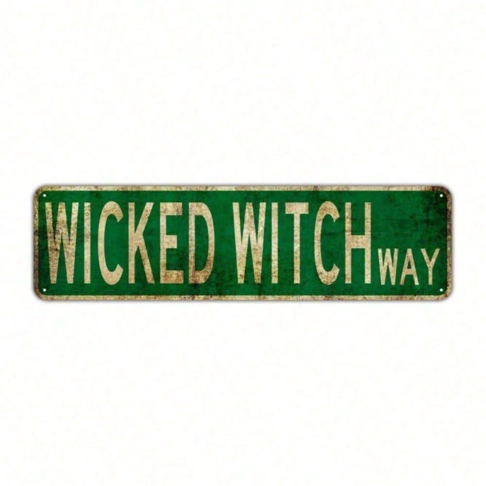 

Vintage Halloween Metal Tin Sign Wall Art Home Pub Decor Funny Witch 10x40 різнокольоровий