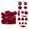 28Pcs Special-shaped Flocked Christmas Balls Hollow Out Colorful Christmas Tree Pendant Reusable Decorative