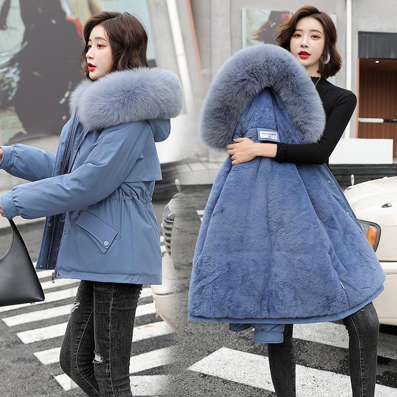 Nuovo cappotto di pelliccia calda e peluche da donna imbottito in cotone invernale