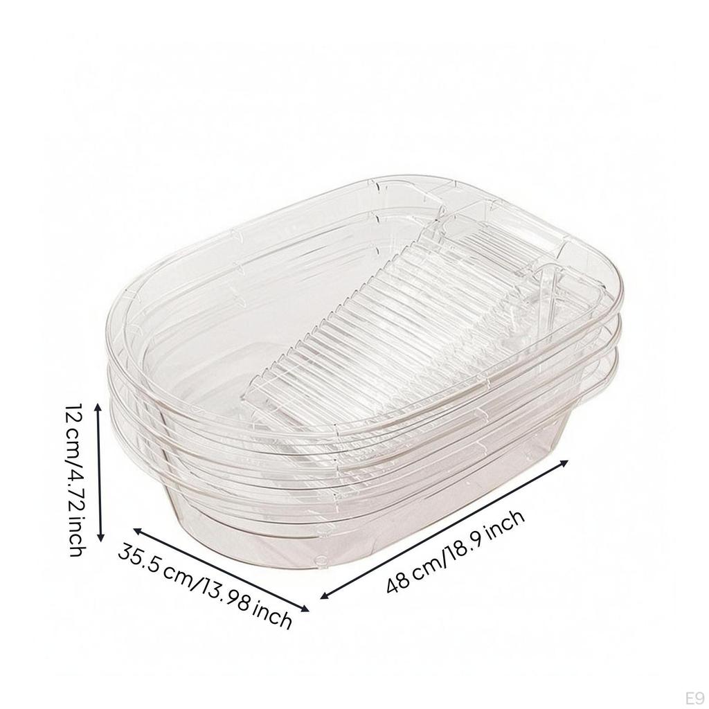 Laundry Basin Thickened Washboard Ribbed Hand Wash Tub for Household Use White L