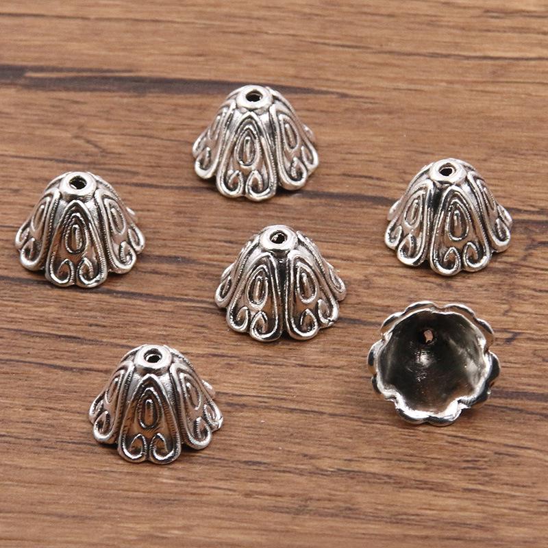 

Античні срібні роздільники-квіти: Багатостильовий, порожнистий дизайн для DIY браслетів та намист