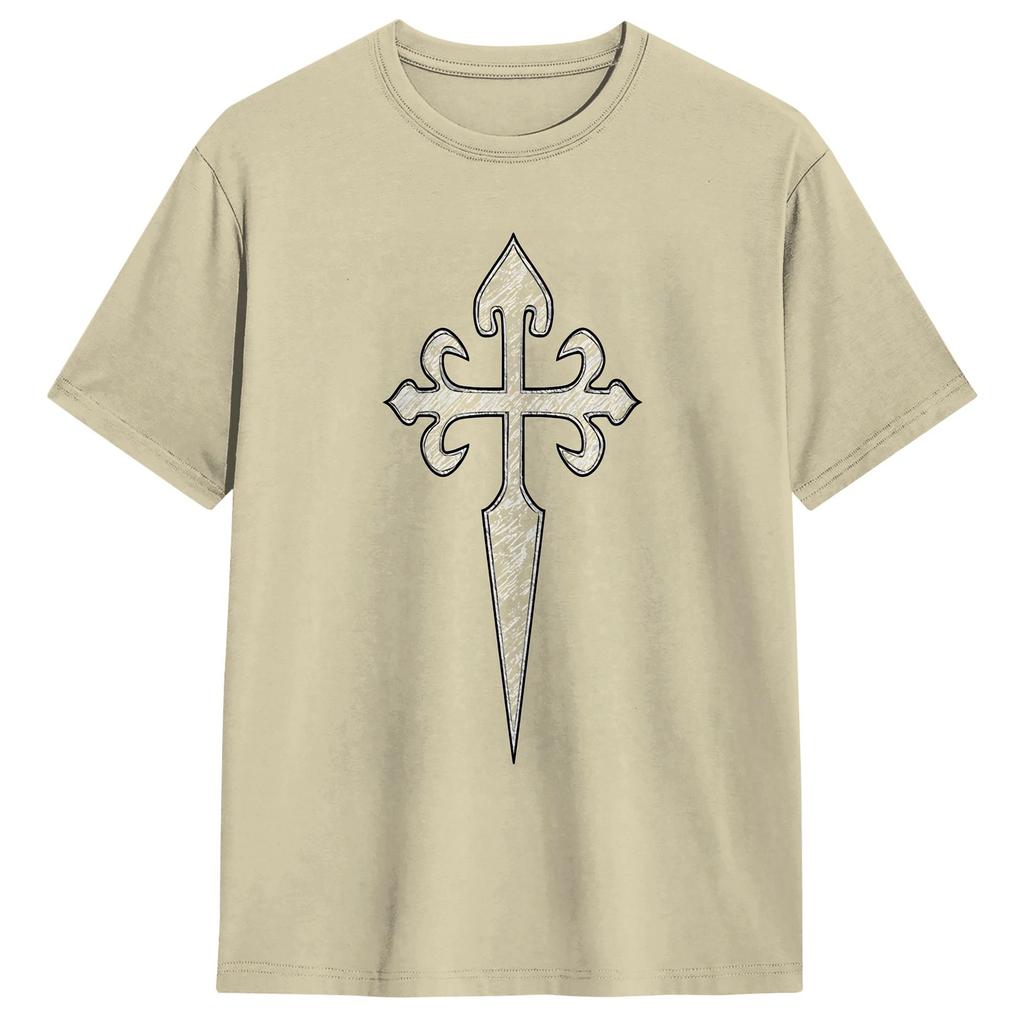 Cross of Santiago Spanish Empire T Shirt Couple YK Funny T Shirts Summer Breathable Fashion Tees Printed Oversize Tops