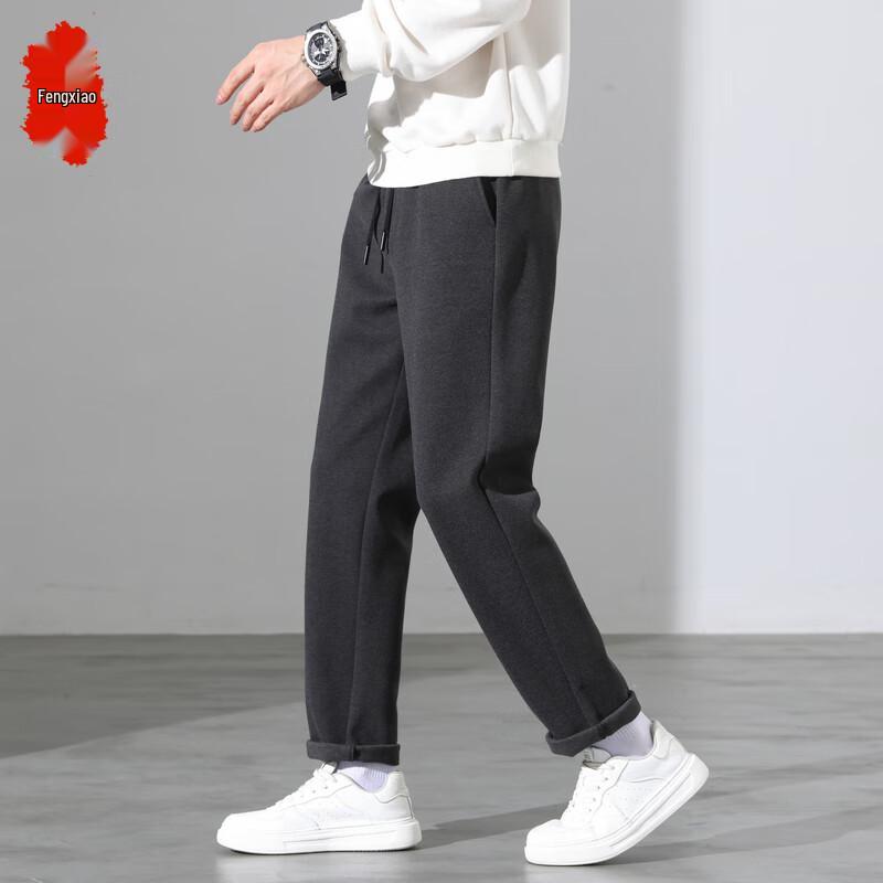 

Мужские слегка свободные повседневные брюки из тяжелой эластичной шерстяной смеси XL