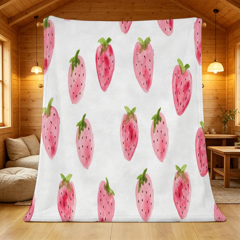 Flannel Fleece Blanket: High-Density Plush, Soft & Skin-Friendly, Fresh Cute Style, Warm Home Throw for Christmas & Halloween