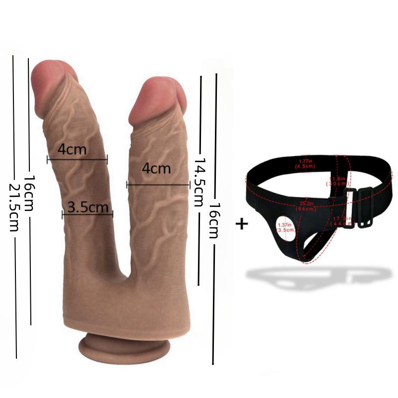 Dildo Strap On Realistic Silicone Penis with Suction Cup G-spot Anal Butt Plug Belt Wearable Panties Adult Lesbian Masturbation Sex Toy