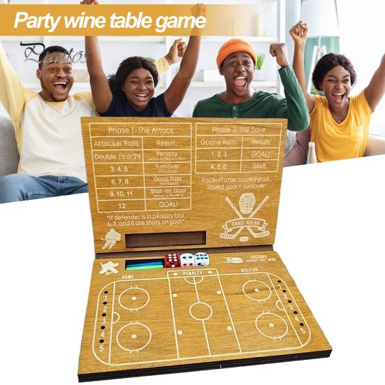 Party Hockey Game Ice Dice for 2 Players, Fast-Paced Tabletop Strategy Folding Game, Portable Travel Board Hockeys Fans, Adults