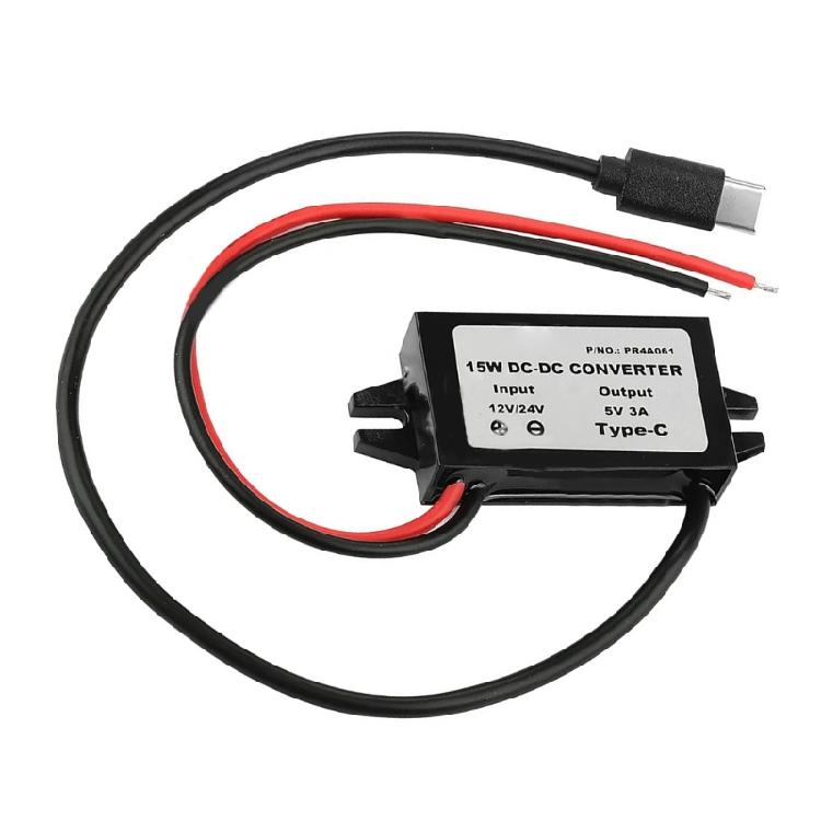 Kleiner 12V 24V auf 5V USB C Konverter mit Überstromschutz Step-Down-Konverter Einfach zu bedienen für die Fahrzeugnutzung