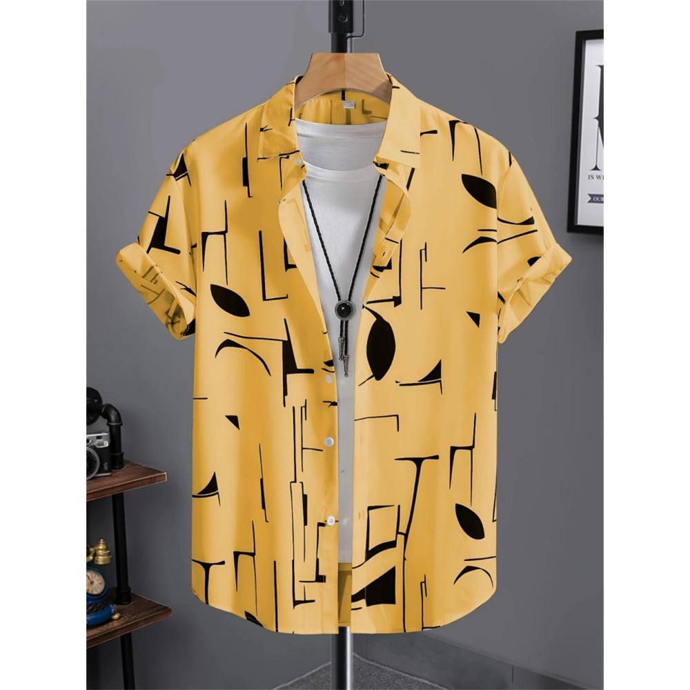 Simple Men's Shirt 3D Printed Retro Fashion Topshort Sleeve Beach Sweatshirt Street Hawaii Short Sleeved Shirt Men's Clothing