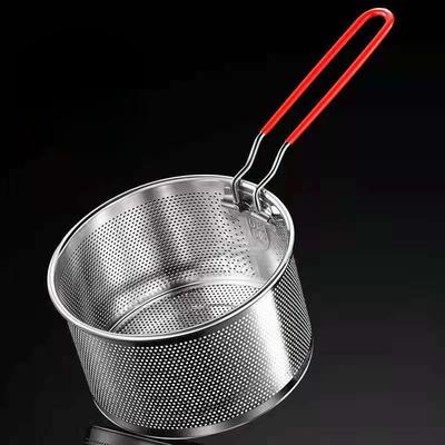 12/14/16/18/20cm French Metal Basket with Handle Deep Fry Strainer Round Cooking Food Drain Colanders Kitchen Tools Accessories