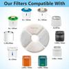 Cat Water Fountain Replacement Filters, 6 Packs Pet Fountain Filters Triple Action with Resin and Activated Carbon Compatible for Cat Water Fountain