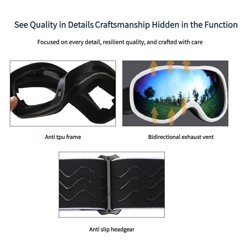 Spherical Anti-fog Ski Goggles With Dual Lens Design, Suitable for Both Men and Women, Providing Windproof and UV Protection
