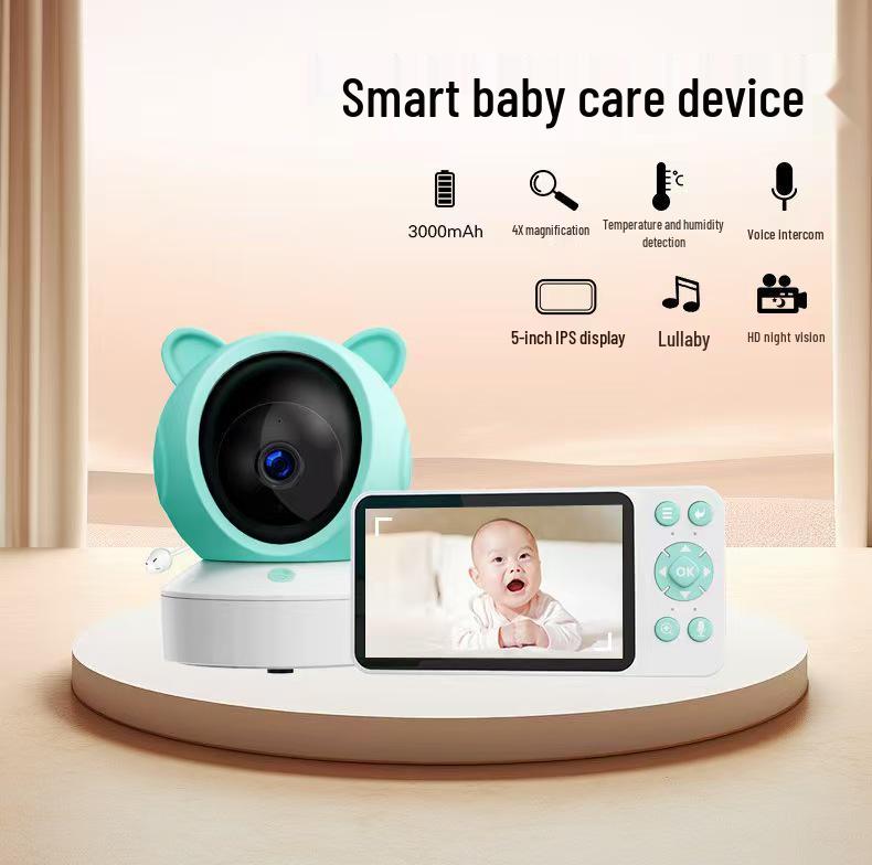 5-Inch Tuya Wireless WiFi Baby Monitor with Voice Intercom