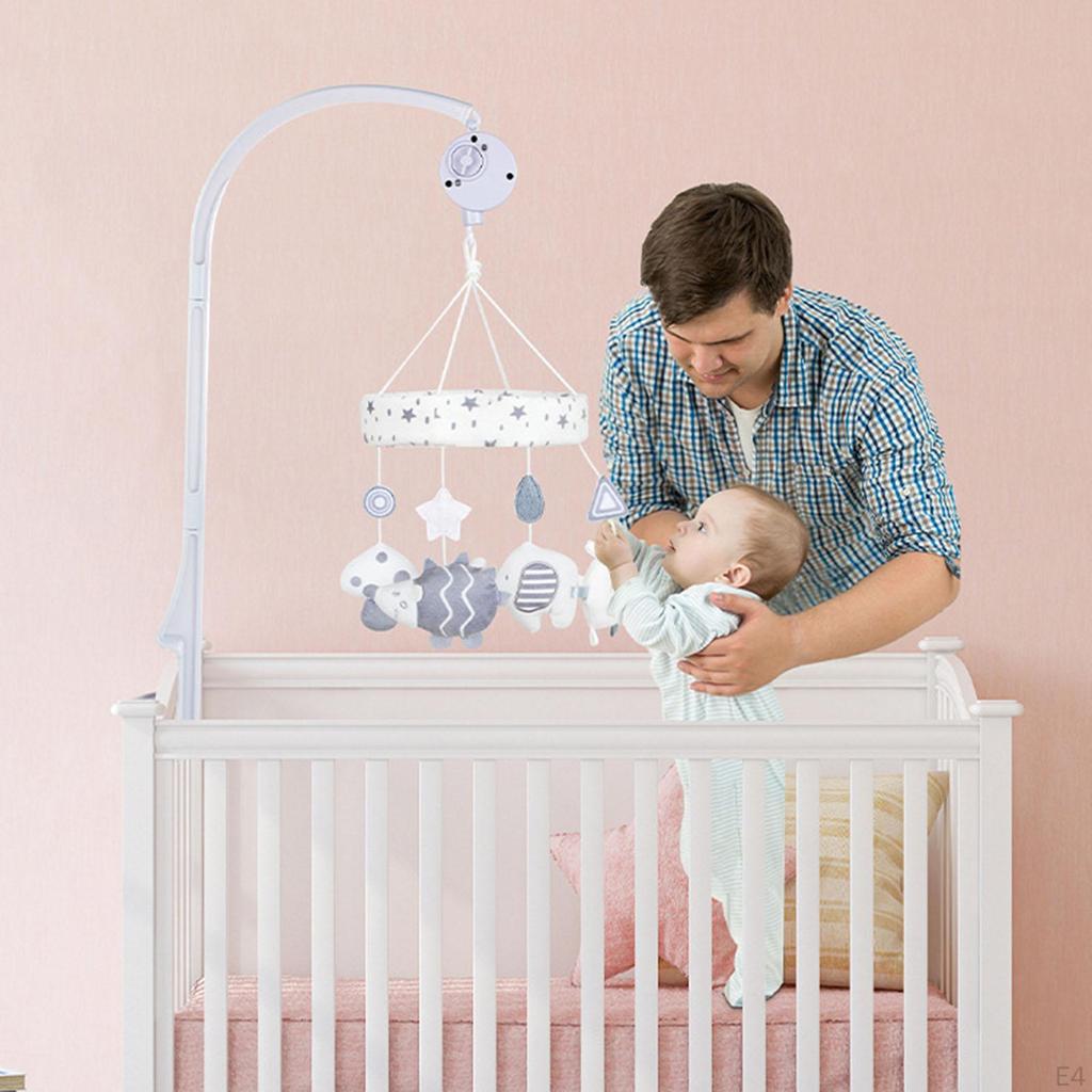 Baby Crib Plush Animal Pendant Bed Bell Toy Newborn Rattles Mobile for Ages + Months Boy and