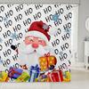 Christmas Shower Curtain Funny Santa Claus Shower Curtain Retro Xmas Holiday Washable Bathroom Decor Bath Curtain With Hooks