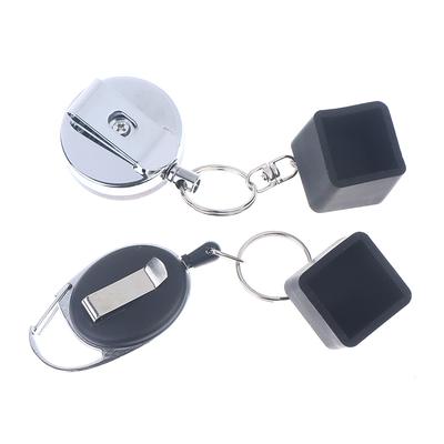 1Pc Black Billiard Telescoping Chalk Holder Snooker Pool Cue Chalk Holder Keychain Retractable Rope Chalk Holder W Mounting Clip