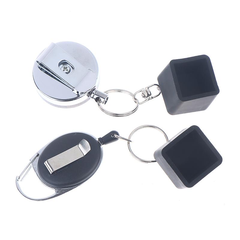 1Pc Black Billiard Telescoping Chalk Holder Snooker Pool Cue Chalk Holder Keychain Retractable Rope Chalk Holder W Mounting Clip