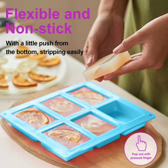 100ml Soap Mold Non-stick Easy To Release Silicone 6 Cavity Cell Cake Mold for Kitchen
