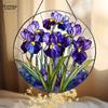 Enchanting Purple Iris Suncatcher - Acrylic Window Hanging for Garden Lovers, Four Seasons Decoration, Novelty Home Decor, Perfect Durable for Bedroom