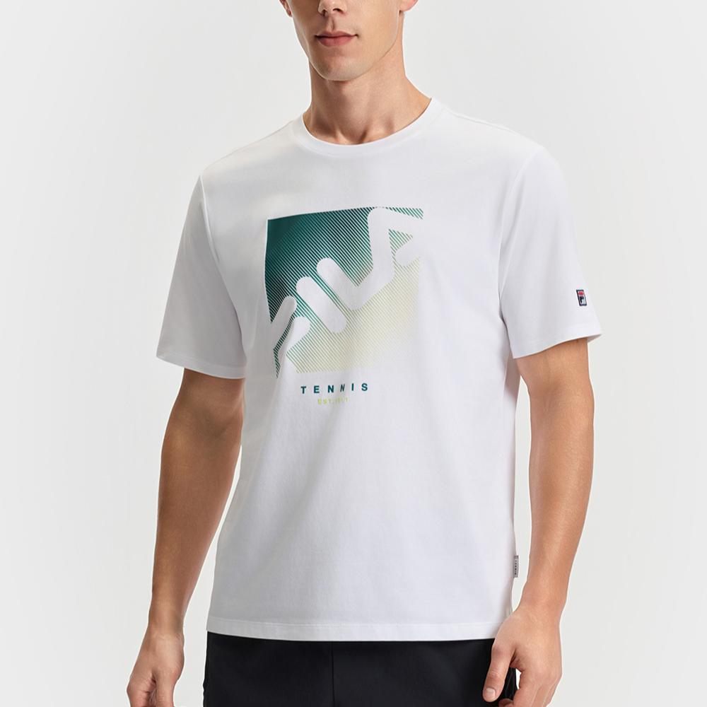 New FILA T Shirts Men's Jade White A11M523104F-WT