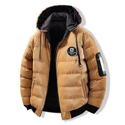 Cotton Jacket Men's Models Embroidered Down Cotton Thickening Loose Unloading Cap Casual Warm Hooded Cotton Jacket Fashion Casual Jacket