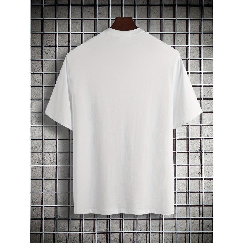 Short-sleeved T-shirt American Fashion Trendy Printed Bottoming Shirt for Men and Teenagers Spring and Summer Round Neck Casual Versatile Top