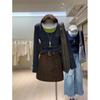 Korean Style Retro Brown Deerskin Suede Plus Size Hip-Hugging Short Skirt for Women