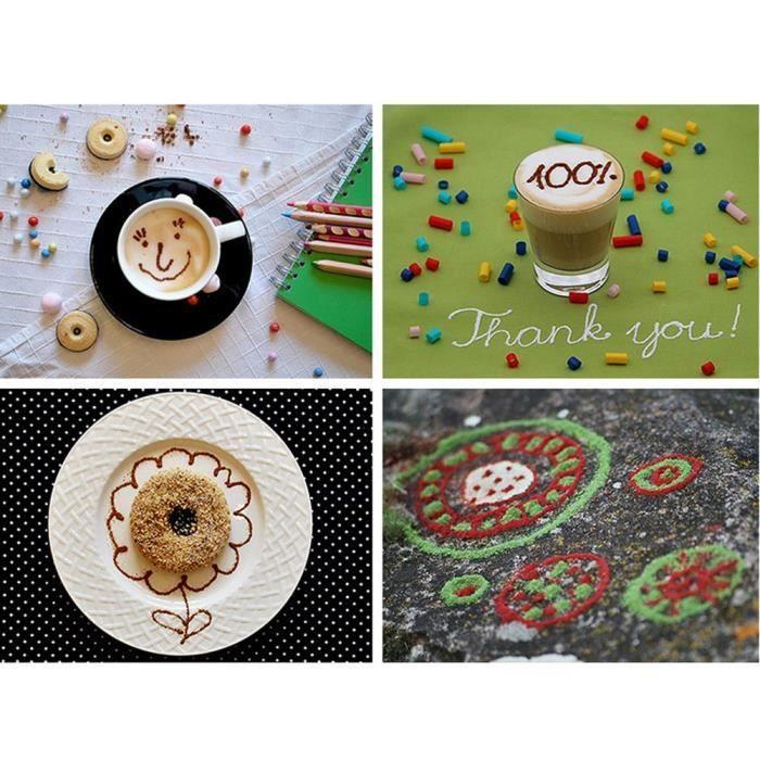 Décorateur de gâteau électrique - Latte Coffee Spice Art - 2 stylos à café - Blanc - Outils de cuisine