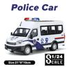 Metallautos, Spielzeug, Maßstab 1/24, IVECO-Polizeiauto, Druckguss-Legierung, Automodell, Geschenk für Jungen, Kinder, Spielzeugfahrzeuge, Ton und Licht