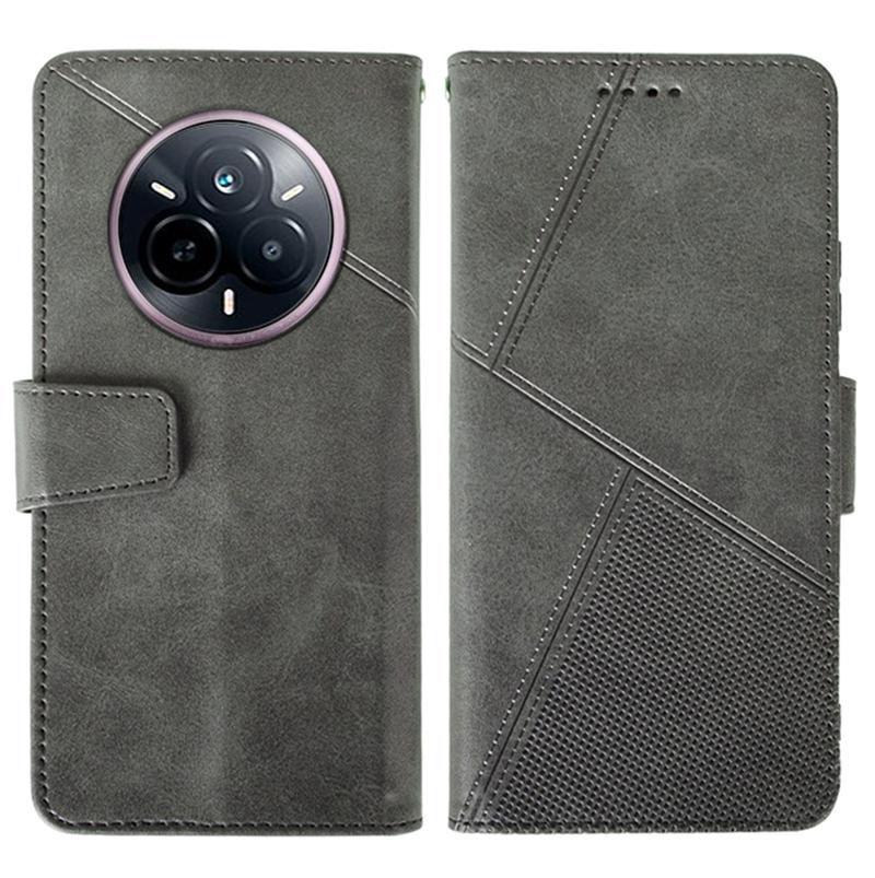 Für Realme 14 Pro 5G Hülle Leder Brieftasche Handyhülle Ständer Kalbstextur