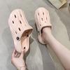 2025 Summer New Hole Shoes Women's Summer Wear Fashion Beach Platform Non-slip Sandals Bag Head Half Slippers Women