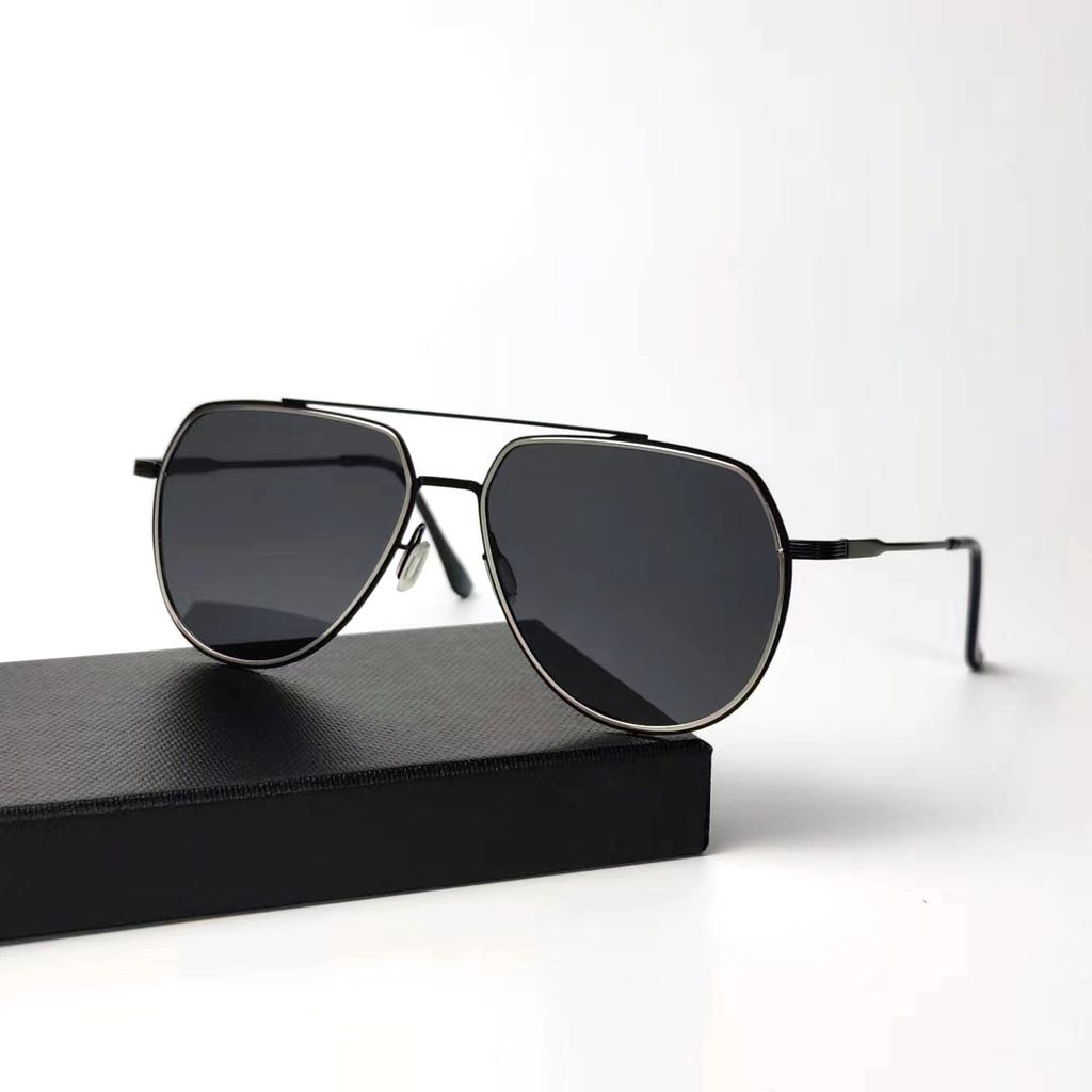 Men'S Flat Polarized Sunglasses Women'S Sunshade Sunscreen Black Sunglasses Metal Glasses Factory