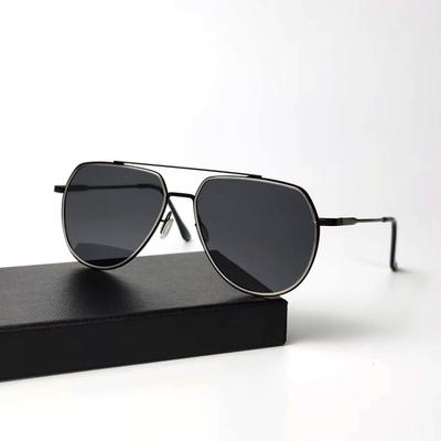 Mænds Flade Polariserende Solbriller Kvinde Solskærm Solcreme Sorte Solbriller Metal Briller Fabrik