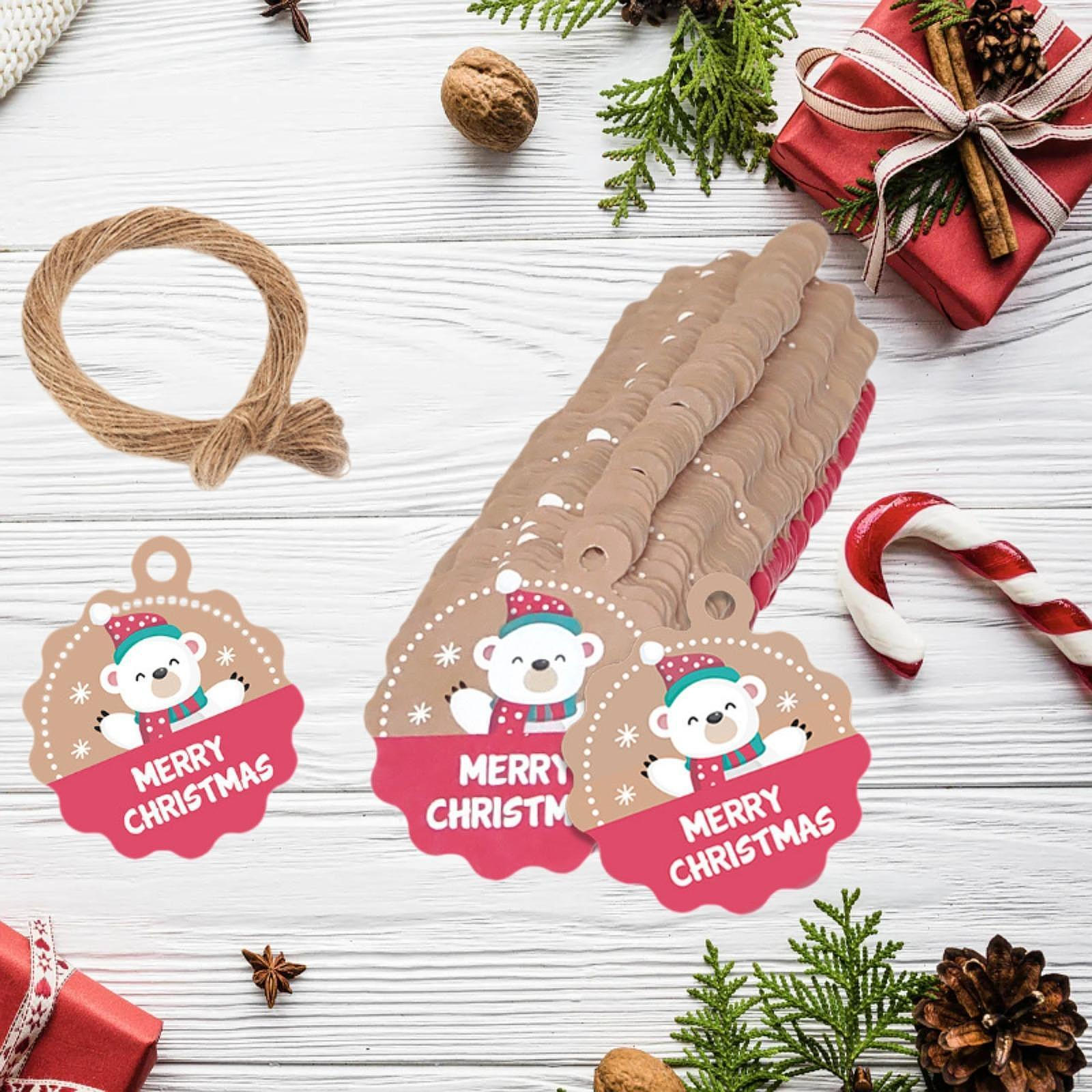 100 штук Рождественские подарочные бирки Упаковка подарков Декоративная маркировка Поделки Рождественский подарок Подвесной Bear