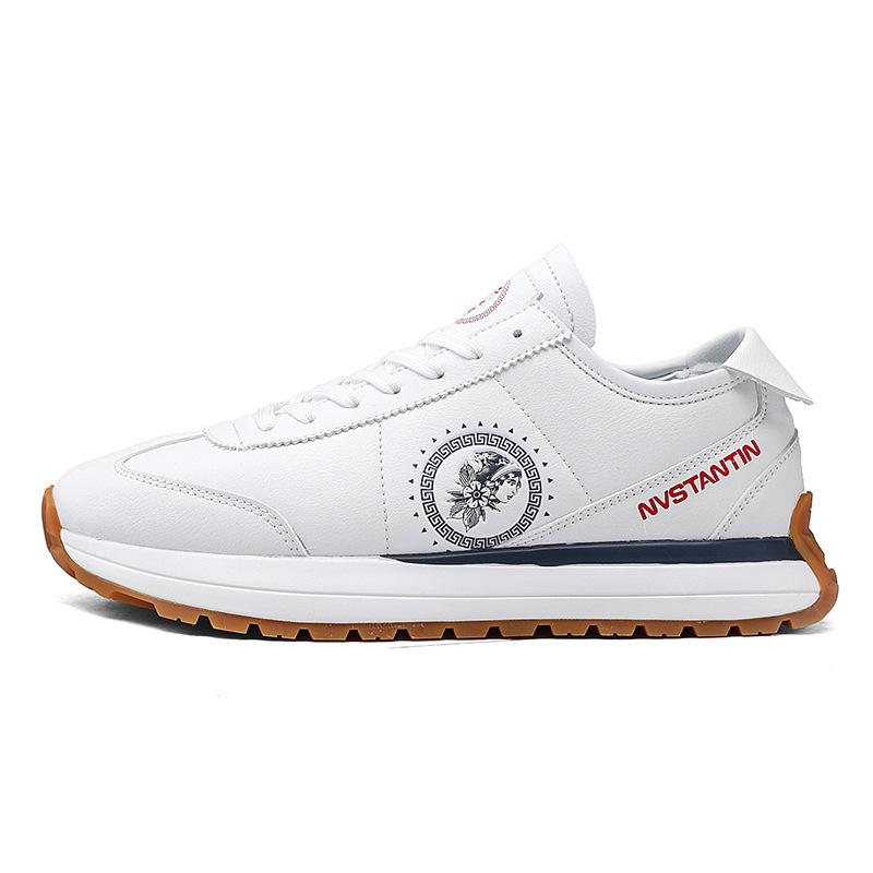 

Autumn and winter new high-quality couple leather casual shoes retro trend Forrest Gump shoes little white shoes lightweight sports shoes 36