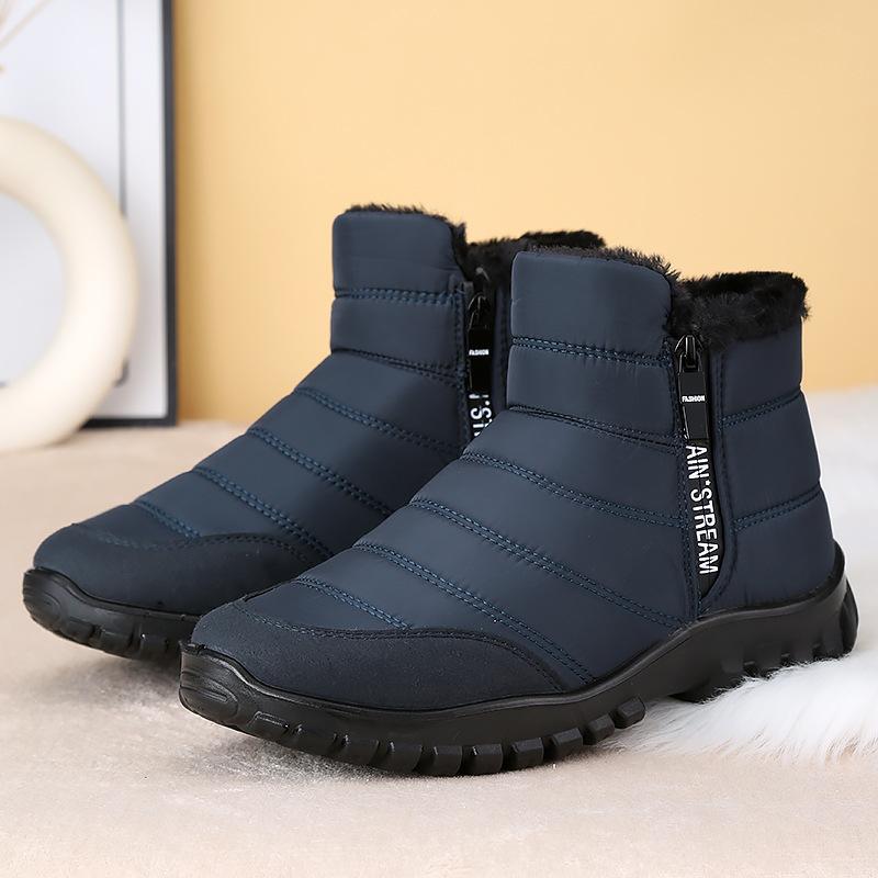 Winter Extra Large Size Outdoor Snow Boots Zipper Cotton Shoes Warm Velvet Thickened Casual Shoes Non-slip