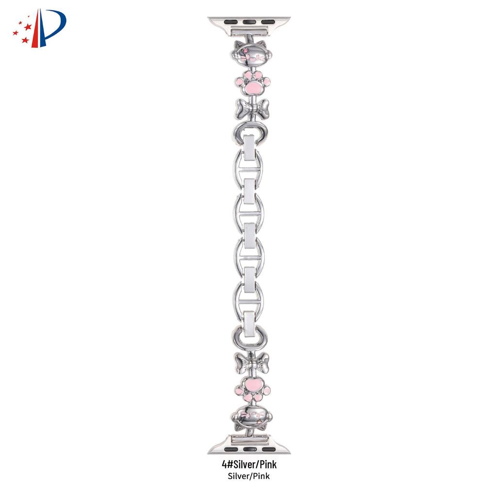 Compatible Apple Watch Band Cat Design Metal Bracelet iWatch SE Series 10 Women