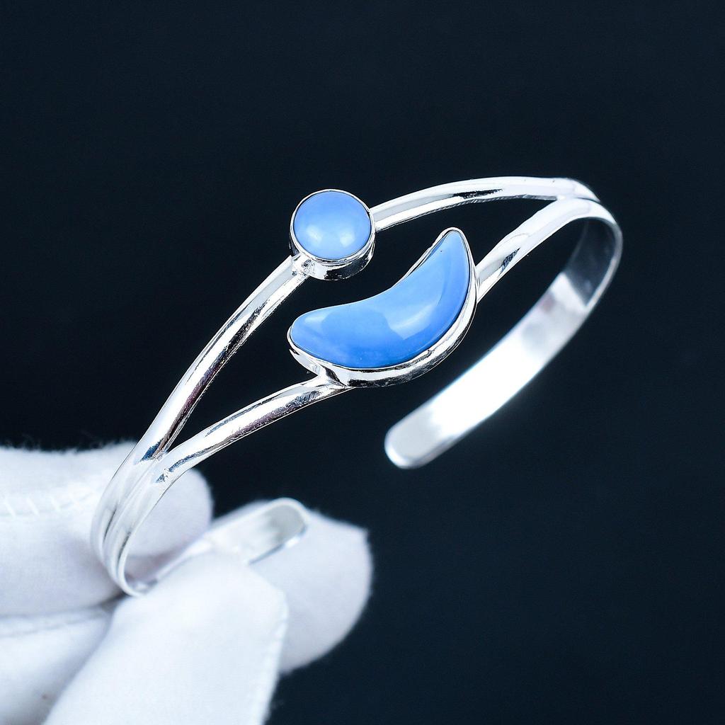 Owyhee Opal Gemstone Handmade Cuff Bangle 925 Sterling Silver Cuff Bangle,  Owyhee Opal Bracelet For Wife , Unisex Bangle, Father's Day Gift