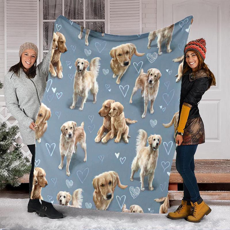 1PC Dog cute printed blanket, all season lightweight home office outdoor nap multifunctional blanket A15