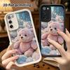 Phone Case: 2D Flat Samsung Galaxy A34 A35 M05 M06 S20 S22 S21 FE Plus 5G Protective Case, Pink Teddy Bear, Perfect Christmas and Halloween Holiday Gi
