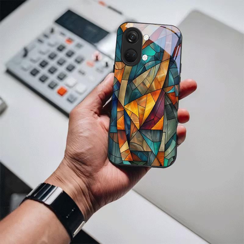 Chromatic Fragments Black Glass Phone Case For OnePlus Ace 2 3 5 Pro Nord CE 2T 2 3 Lite 6 7T 8 9 10 Pro 11R 12R 13R Back Cover