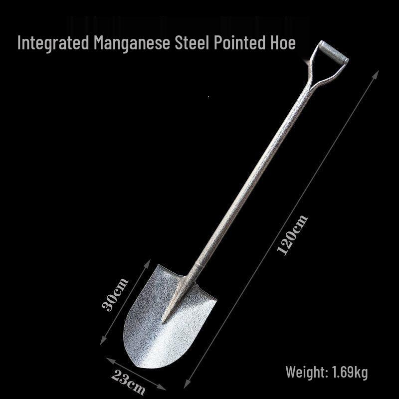 Heavy-Duty Steel Shovel: Multi-Purpose Gardening and Digging Tool for Planting and Firefighting.