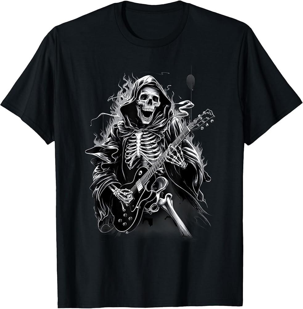 Death Skeleton Guitar Guy Rock And Roll Band S разноцветный