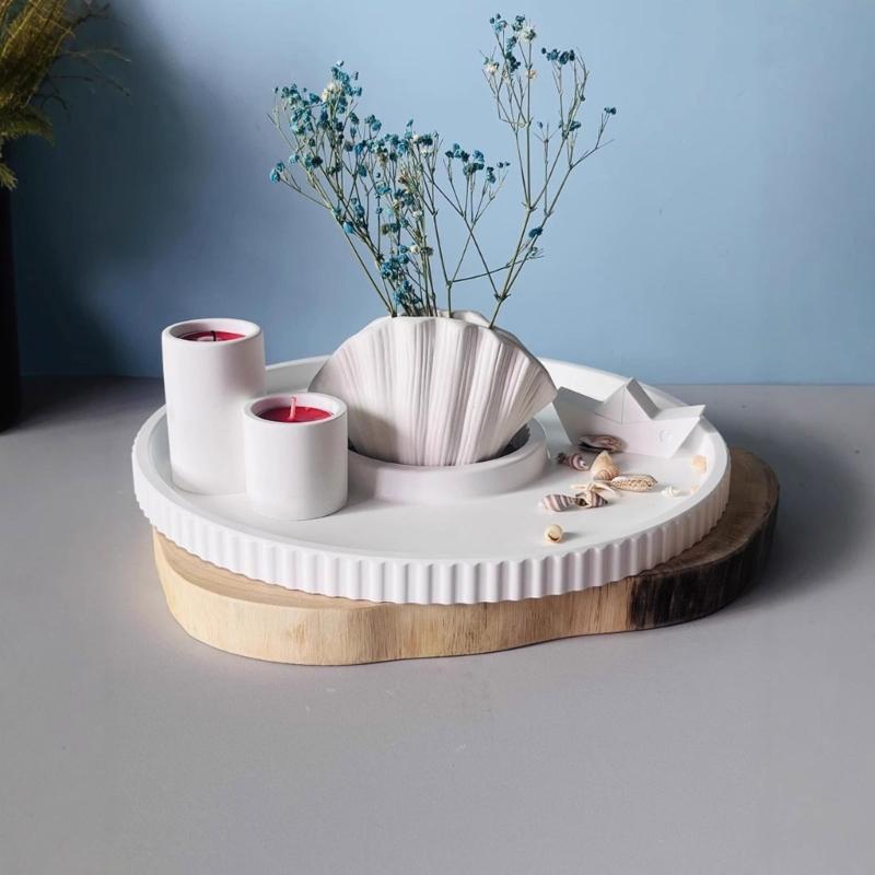 Flexible Silicone Striped Casting Molds for Epoxy Resin Concrete Plaster Reusable DIY Craft Tray with Detailing Grooves